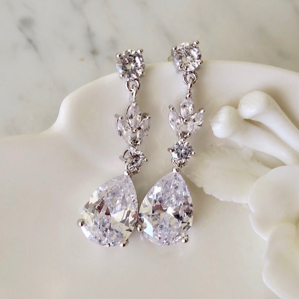 Crystal Bridal Earrings - Brand New